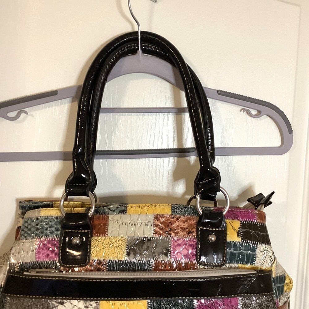 Kimbel Women’s Purse Shoulder Bag Handbag Vinyl Multicolor Y2K Retro - Picture 3 of 9